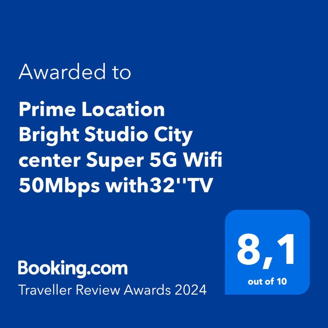 Prime Location Bright Studio City Center Super 5G Wifi 200Mbps With32"Tv Tessalónica Exterior foto